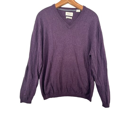 Weatherproof Vintage Other - Weatherproof Vintage Mens Sweater Maroon Cashmere Cotton V-Neck Lightwt Luxury